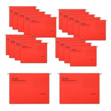 Madakkumi 掛式懸掛辦公用A4文件夾, 20個, 02 紅色