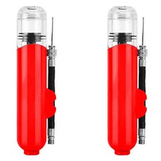 솔브리빙 便攜式足球籃球游泳圈迷你打氣筒, 2個, 紅色