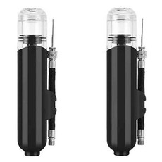 솔브리빙 便攜式足球籃球游泳圈迷你打氣筒 充氣機, 2個, 黑色