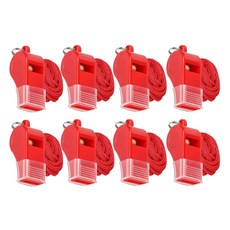 Solbriving 掛繩 裁判 防身用 哨子, 8個, 紅色