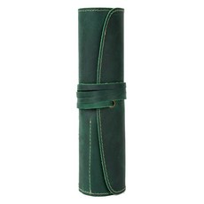 MaDaKkuMi 高級皮革捲軸式筆袋, 1個, 深綠色(筆袋)