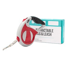 요런개 강아지 튼튼 꼬임 방지 자동 리드줄, 레드, 1개