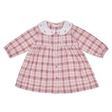 Minkmui 女童櫻桃領格紋洋裝