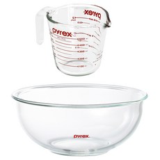 Corelle Brands 康寧餐具 Pyrex 量杯 500ml + 攪拌碗 2400ml 2 件套, 1組, 透明