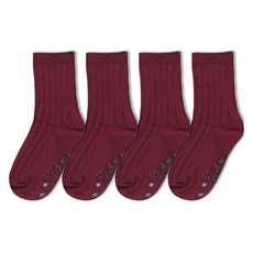 Kids FUTURE 兒童日常素色羅紋中筒襪 4雙