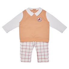 밍크뮤 유아용 와펜 베스트 상하의 세트