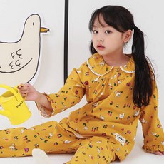 ppippilong 女童 Honey Farm 長袖睡衣家居服套裝