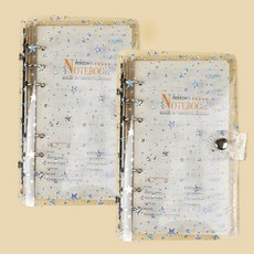 MaDaKkuMi 透明手帳零用錢挑戰活頁夾 6孔, 06 A6 星星, 2個