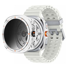 SPACE SHIELD Galaxy Watch 相容 Armor Flex 9H Privacy 防窺 PC 鋼化玻璃一體式保護殼, 1個, 透明