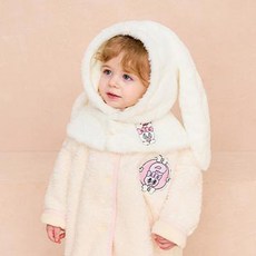 milkmile 兒童用 Esther Bunny 愛心啾兔斗篷連帽圍脖