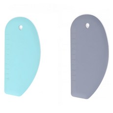 Cuteme 矽膠刻度刮刀 2件組 MP367, 刮刀 2件組, 1套, 藍色, 灰色