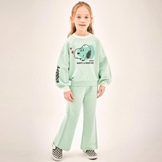 JELISPOON 女童 Peanuts 史努比短版上衣靴型褲套裝