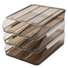 블럭마트 주방 자동 롤링 계란케이스, 브라운, 1개