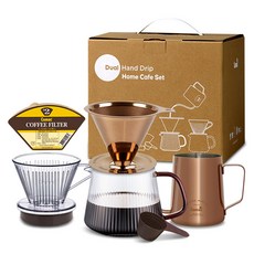 Comac 雙層手沖居家咖啡鈦金屬濾網 + Ecozen濾杯組 DHS1 650ml, 1套, 7種