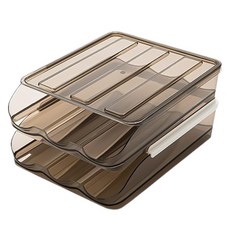 Block Mart 廚房自動滾動雞蛋收納盒, 1個, 棕色