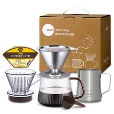 Comac 雙層手沖居家咖啡不鏽鋼濾網 + Ecogen環保濾杯組合 DHS2 650ml, 1套, 7種