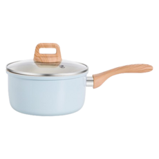 뭉글 프리미엄 우디핸들 냄비, 18cm, 스카이, 1개