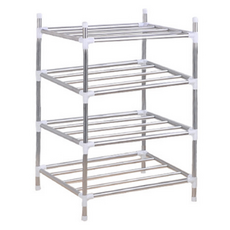 KEYMING 水槽置物架 鍋具收納, 白色, 4層