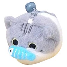 바다로간 고양이 인형 키링, 그레이, 1개