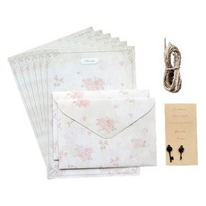 Maket Gamseong 浪漫告白信紙組, 玫瑰花款式4, 3套