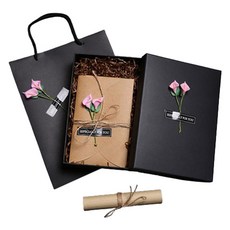 Maket Gamseong 花朵裝飾信件組, 黑色粉紅百合, 1套