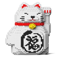 小眼睛招財貓積木S, 白色