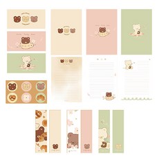 Maket Gamseong 浪漫系列信封組, 小熊, 3套