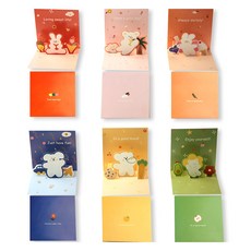 Inp ICON 立體卡片 6款 + 貼紙組, 愛心, 花朵, 彩虹, 迷迭香, 蘋果, 柳橙(卡片), 隨機出貨(貼紙), 1套