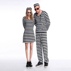 罪犯條紋制服萬聖節套裝