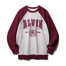 앨빈클로 남녀공용 ALVIN 배색 레글런 오버핏 맨투맨 MAR821