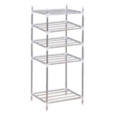 KEYMING 水槽置物架 鍋具收納 小+小+小+大, 白色, 5層