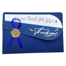 Maket Gamseong 高級字母問候卡片組, 藍色, 13套