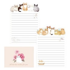 Maket Gamseong 自然感謝信紙組, 貓咪, 5套