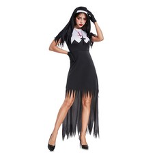 Ofree 萬聖節派對殭屍修女服裝大尺碼角色扮演套裝