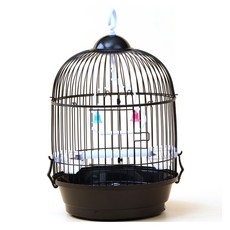 Carno 卡諾 蘭博爾 掛式圓頂鈴鐺鳥籠, 1個, 黑色