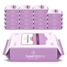 스마트에코 베이직플러스 아기물티슈 리필형, 43g, 120매, 20개