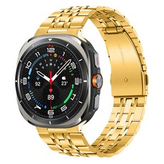 SPACE SHIELD 相容Galaxy Watch五珠金屬錶帶, 1個, 金色