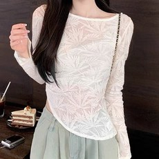 비비에모 사이드 셔링 시스루 언발 블라우스 07376