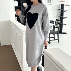 메이첼 여성용 빅하트 루즈핏 니트 원피스 13639