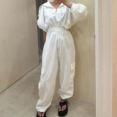 MEICHEL 女款半拉鍊短版大學T + 束口褲運動套裝 T 13422