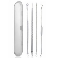 Phineas 不鏽鋼黑頭粉刺擠壓鑷子4件組 B款, 1套, 單一顏色