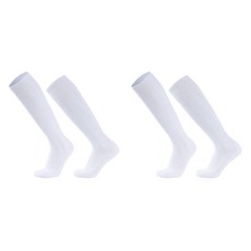 Robrococo運動滑雪滑板高筒襪 2雙組, 1組, 白色