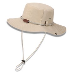 BAEGOT International 戶外 露營 釣魚 登山 繫繩 狩獵帽, 米色