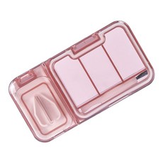 Nesting Home 切藥器 磨藥器 3格分餐藥盒 粉紅色, 1個