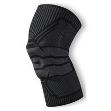 징바 배곧인터내셔널 헬스 크로스핏 실리콘 스프링 지지 무릎보호대, 블랙, 1개