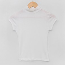 174 여성용 키큰여자 모쿠 캡소매 반폴라 티셔츠