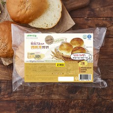 프레시오늘 탕종발효72시간 우리밀 유크림100% 버터 수제 햄버거 빵번, 60g, 2개입, 1개