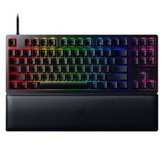 RAZER 雷蛇 Huntsman V2 有線 無數字鍵盤 Clicky 電競鍵盤, RZ03-0394, 黑色, 紫軸