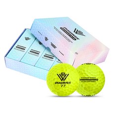 DIAWINGS 高彈性遠距高爾夫球 2層 42.7mm M5, 黃色, 3個裝, 4個