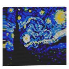 星夜圖畫經典名畫奈米積木, 混合色, 1個